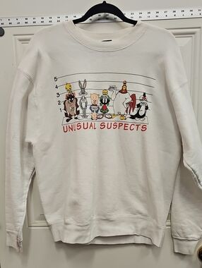 Warner Bros. White 'Unusual Suspects' Crewneck Sweatshirt